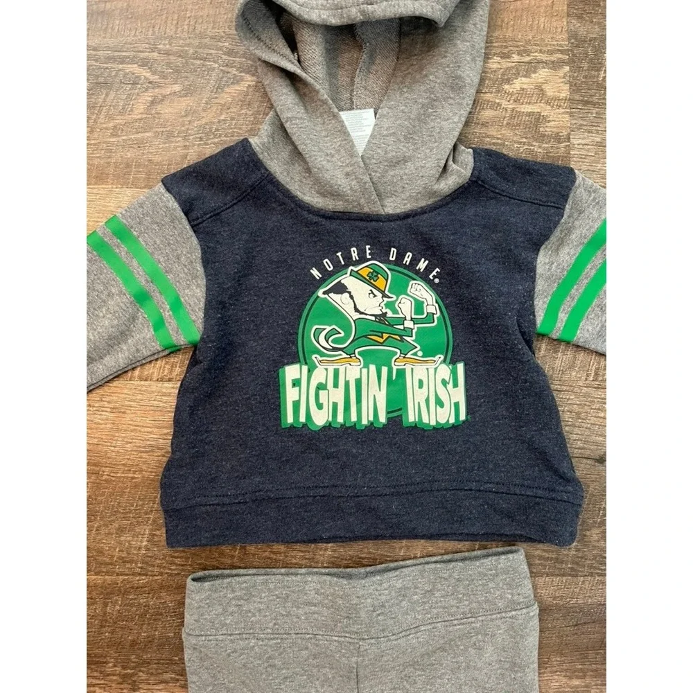 Gen2 Notre Dame Fighting Irish Kids Hoodie and Pants Set Navy Grey 18M